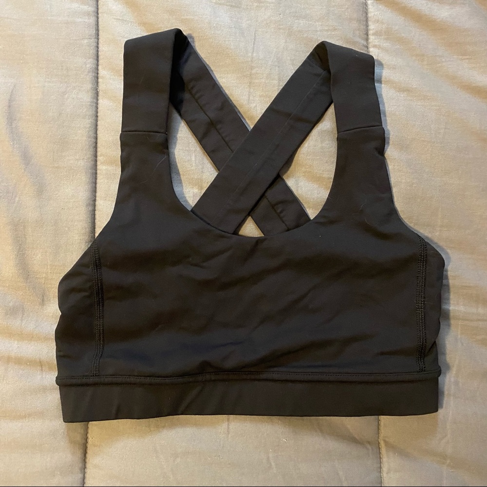 lululemon size 0 black sports bra